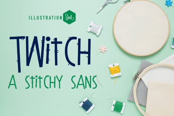 Twitch: A Hand-Crafted Font with Whimsical Stitch Details